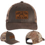 Born To Fish C891 Leather Patch Pigment Print Camo Mesh Back Trucker Cap
