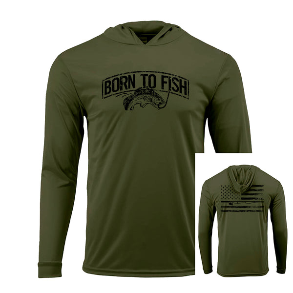 Born To Fish Bahama 220 Microfiber Performance Hooded Long Sleeve T-Shirt
