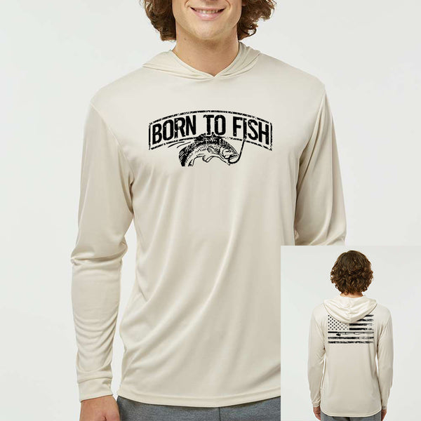 Born To Fish Bahama 220 Microfiber Performance Hooded Long Sleeve T-Shirt