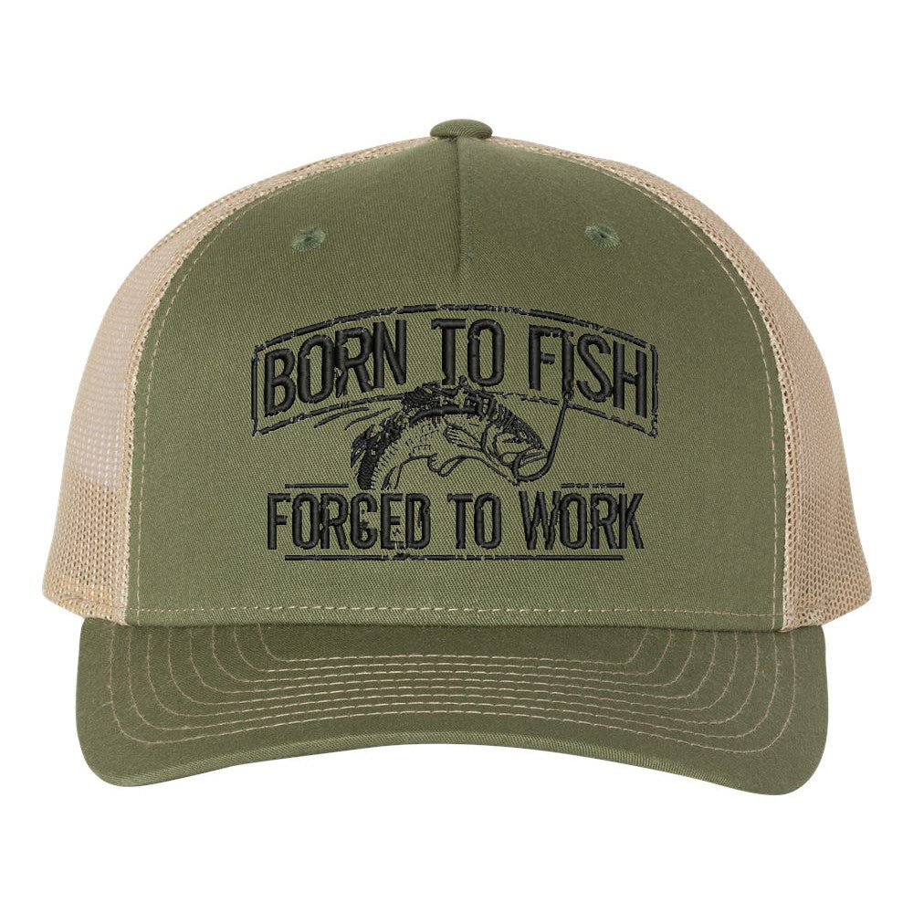 Born To Fish 112FP Structured Hat Mid-Profile Snapback Adjustable Trucker Cap