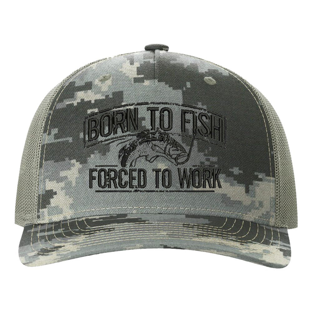 Born To Fish 112PFPB Structured Five-Panel Mid Pro Snapback Adjustable Trucker Cap