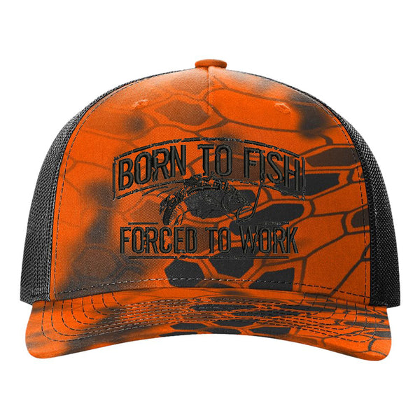 Born To Fish 112PFPB Structured Five-Panel Mid Pro Snapback Adjustable Trucker Cap