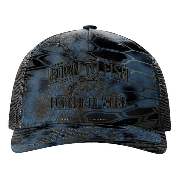 Born To Fish 112PFPB Structured Five-Panel Mid Pro Snapback Adjustable Trucker Cap