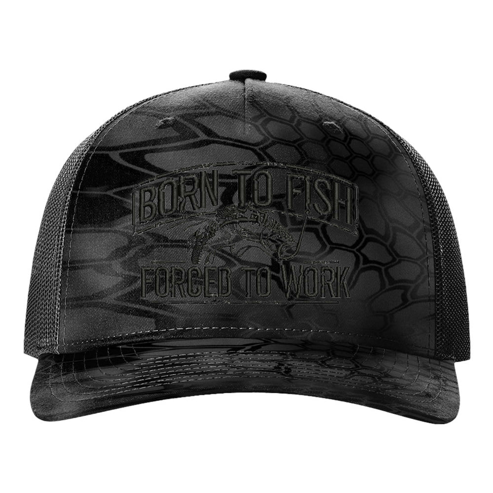 Born To Fish 112PFPB Structured Five-Panel Mid Pro Snapback Adjustable Trucker Cap
