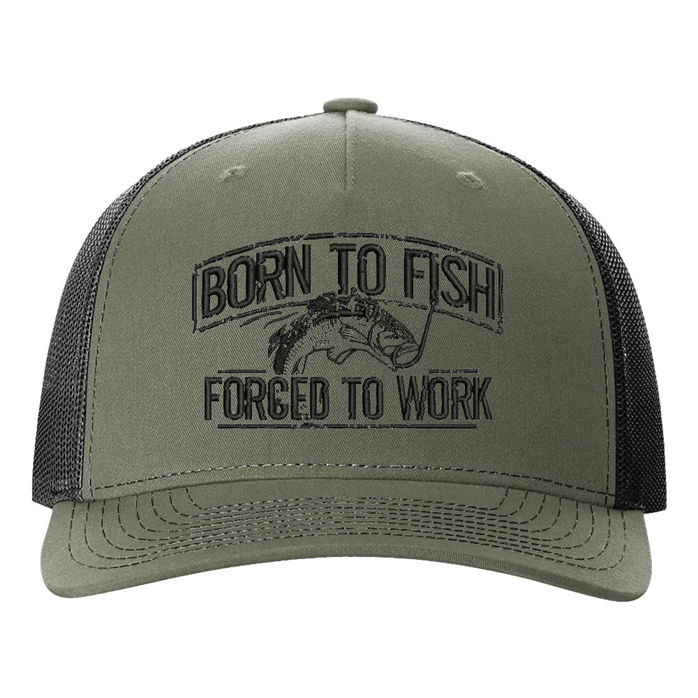 Born To Fish 112FP Structured Hat Mid-Profile Snapback Adjustable Trucker Cap