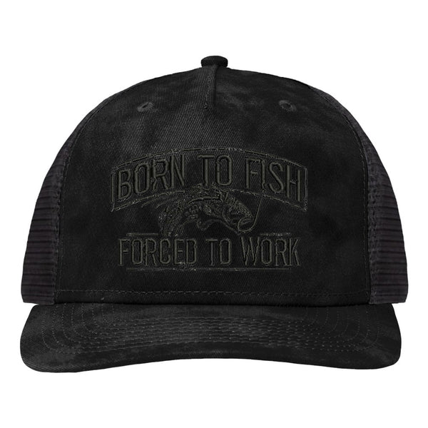 Born To Fish SP1550 Modern Five-Panel Mid Profile Snapback Adjustable Trucker Cap