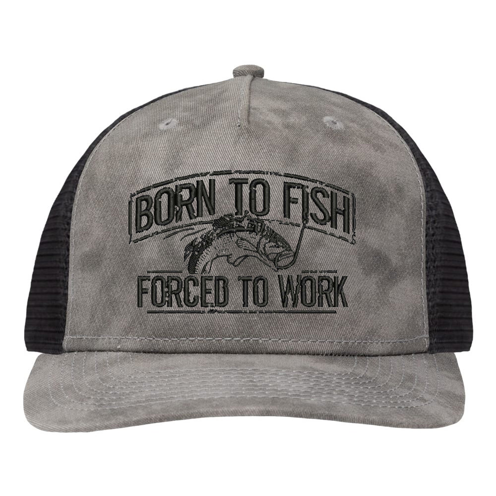 Born To Fish SP1550 Modern Five-Panel Mid Profile Snapback Adjustable Trucker Cap