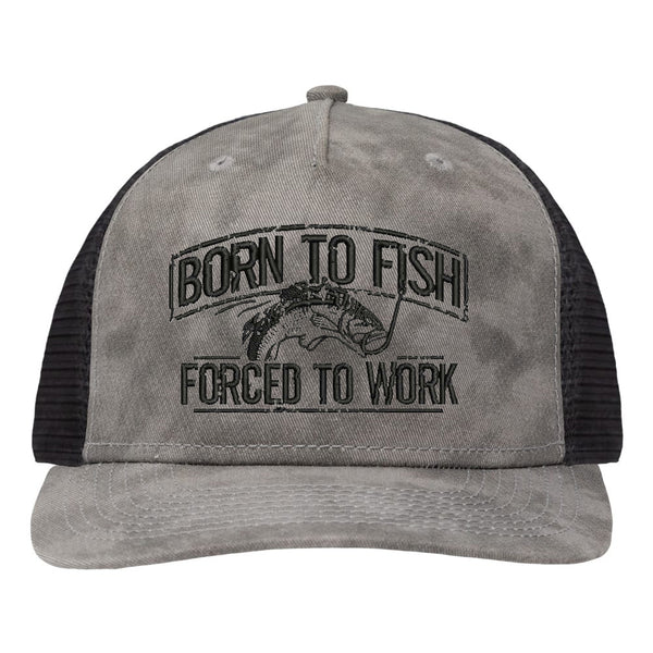 Born To Fish SP1550 Modern Five-Panel Mid Profile Snapback Adjustable Trucker Cap