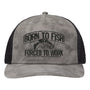 Born To Fish SP1550 Modern Five-Panel Mid Profile Snapback Adjustable Trucker Cap
