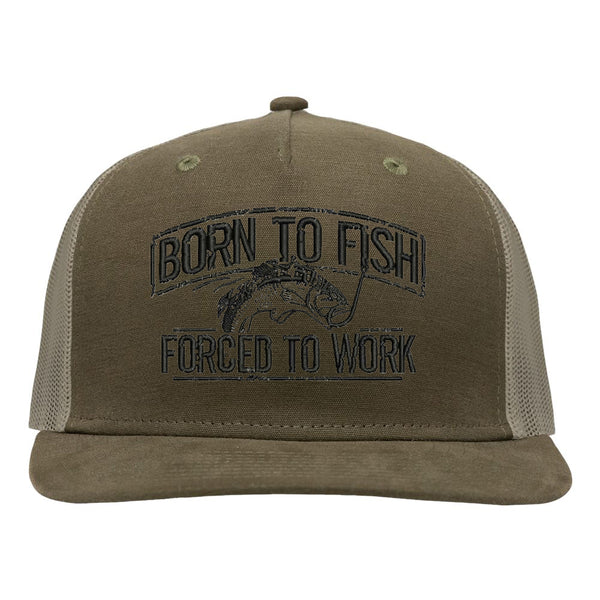 Born To Fish SP1550 Modern Five-Panel Mid Profile Snapback Adjustable Trucker Cap