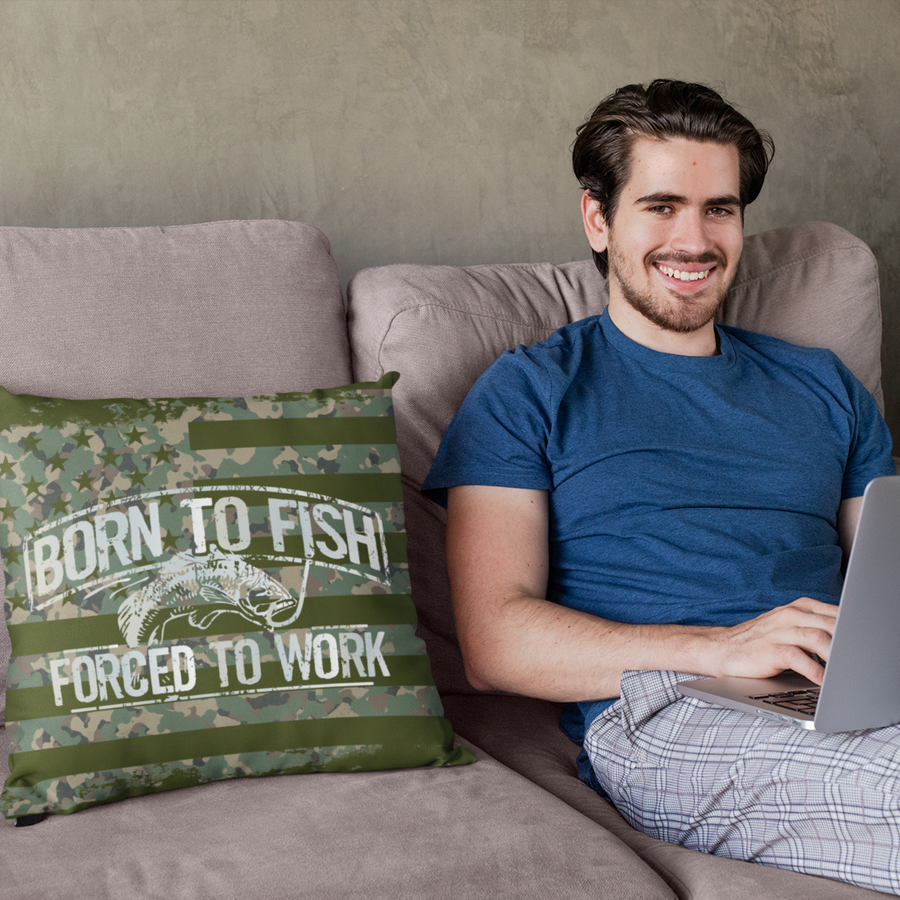 Born To Fish Soft Plush Sofa Couch Cover Pillow Case