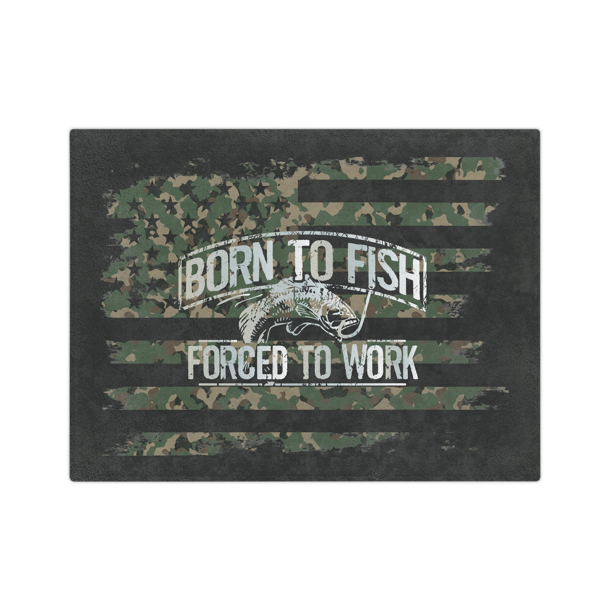 Born To Fish Charcoal Soft Plush Velveteen Microfiber Blanket