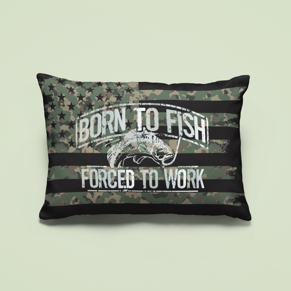 Born To Fish Soft Plush Sofa Couch Cover Pillow Case