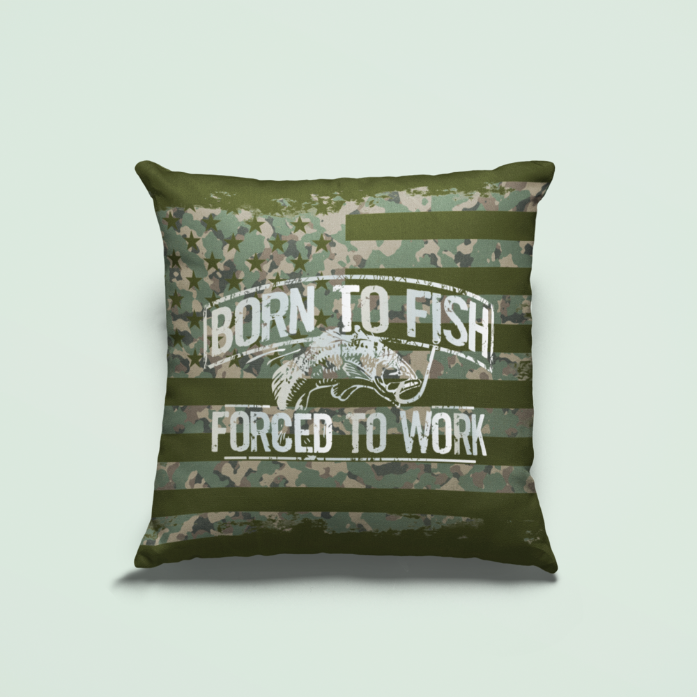 Born To Fish Soft Plush Sofa Couch Cover Pillow Case