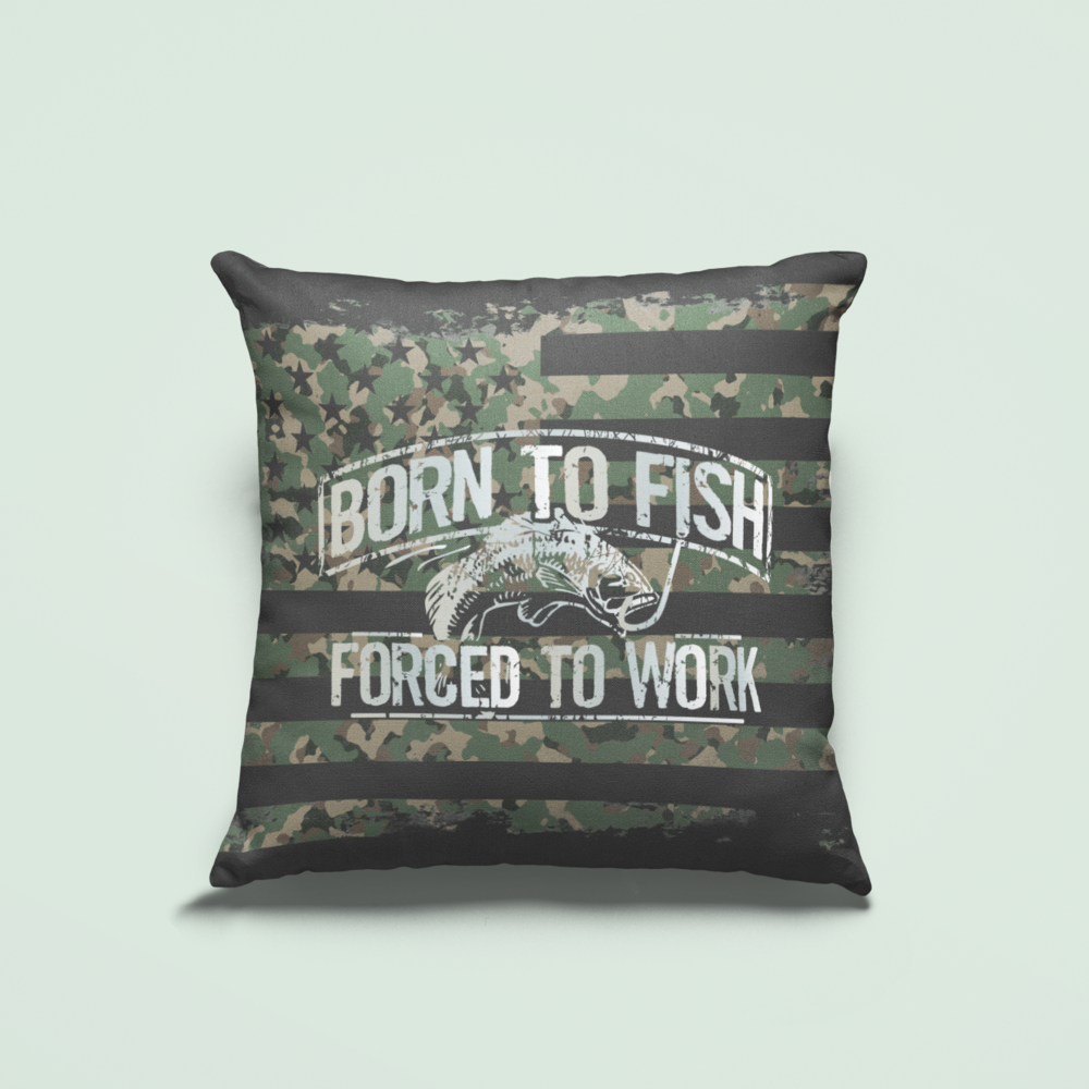 Born To Fish Soft Plush Sofa Couch Cover Pillow Case