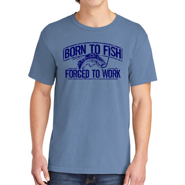 Born To Fish Black Design Garment-Dyed 1717 Cotton Heavyweight T-Shirt