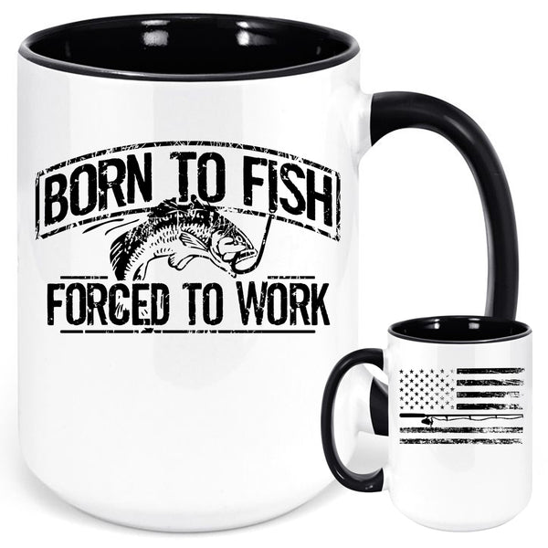 Born To Fish 15 Oz ceramic coffee Mug