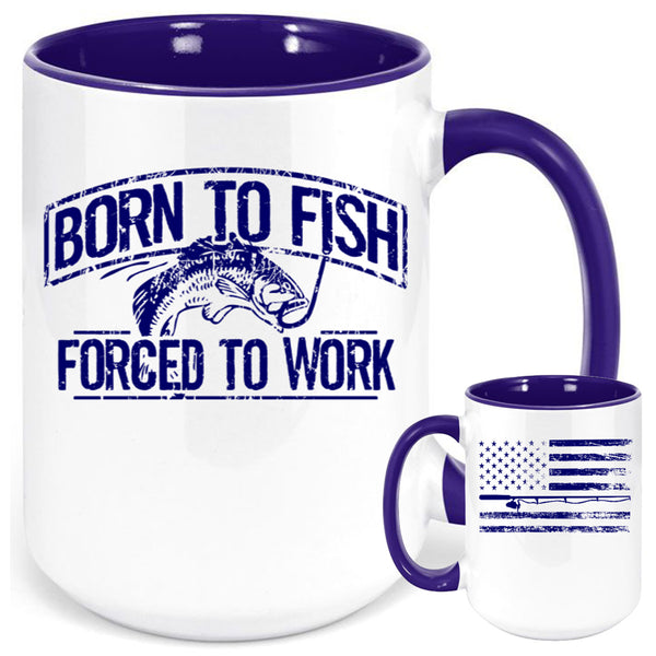 Born To Fish 15 Oz ceramic coffee Mug