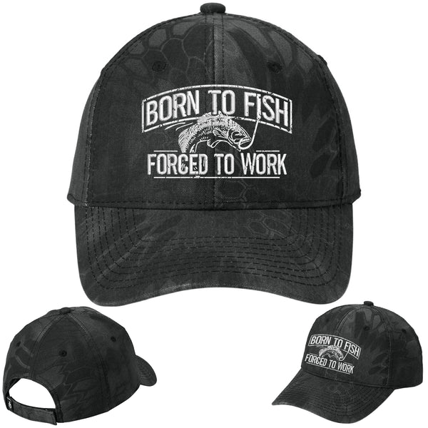 Born To Fish Kryptek C855 Embroidered Mid Profile Adjustable Pro Camo Baseball Cap