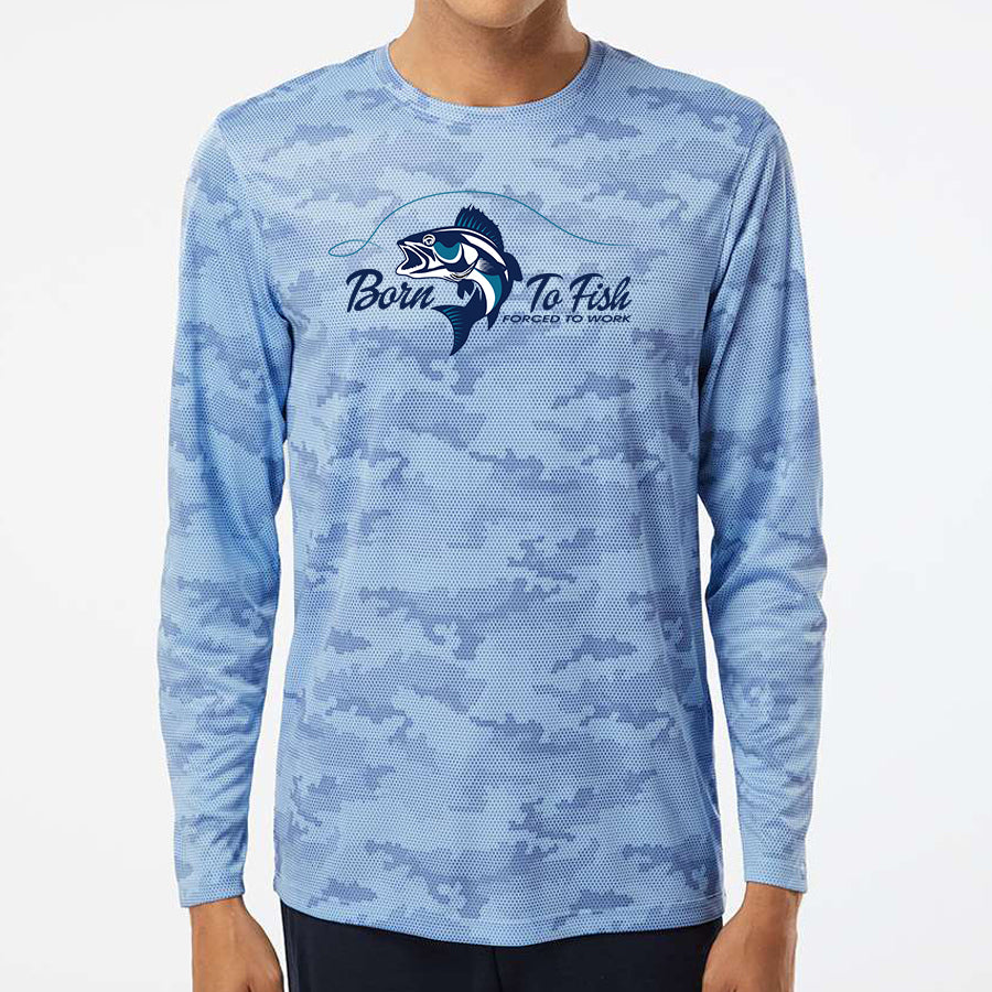 Born To Fish Pompano 217 Microfiber Digi Camo Performance Long Sleeve T-Shirt