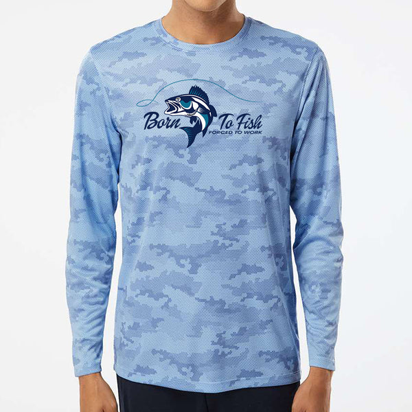 Born To Fish Pompano 217 Microfiber Digi Camo Performance Long Sleeve T-Shirt