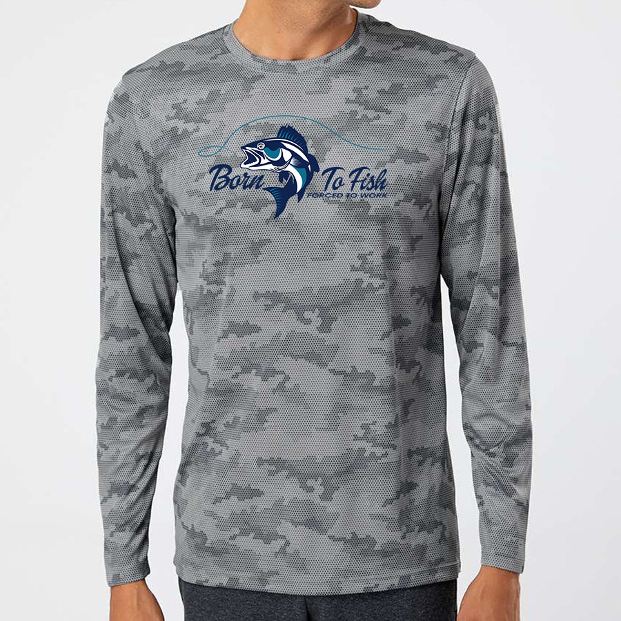 Born To Fish Pompano 217 Microfiber Digi Camo Performance Long Sleeve T-Shirt