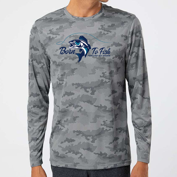 Born To Fish Pompano 217 Microfiber Digi Camo Performance Long Sleeve T-Shirt