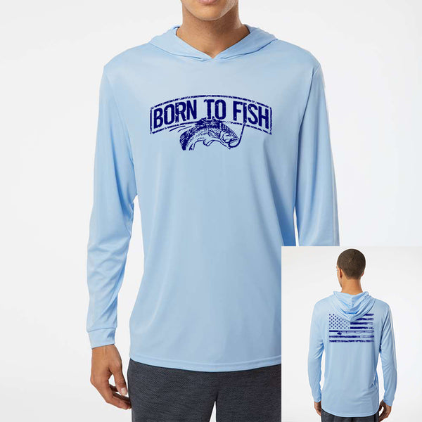 Born To Fish Bahama 220 Microfiber Performance Hooded Long Sleeve T-Shirt