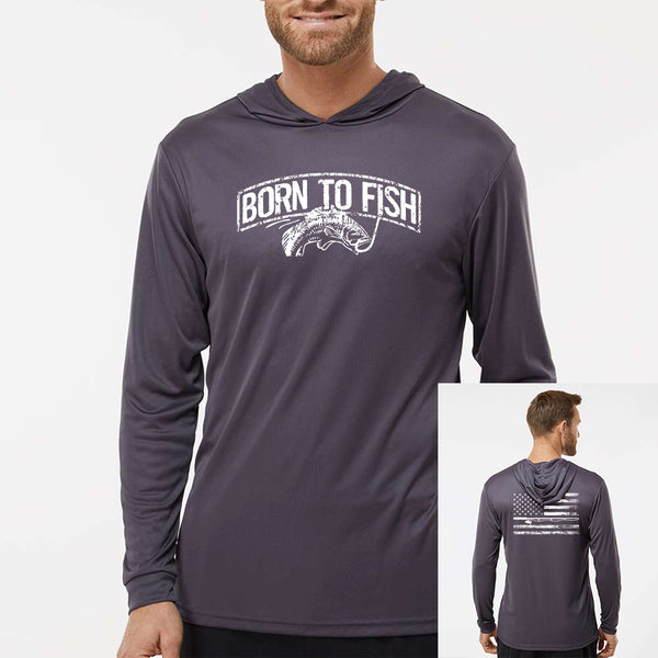 Born To Fish Bahama 220 Microfiber Performance Hooded Long Sleeve T-Shirt