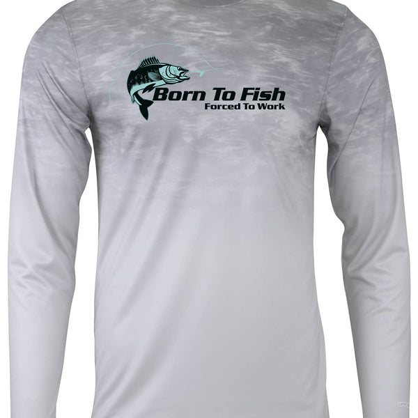 Born To Fish Montauk 229 Ocean Fade Microfiber Performance Long Sleeve T-Shirt