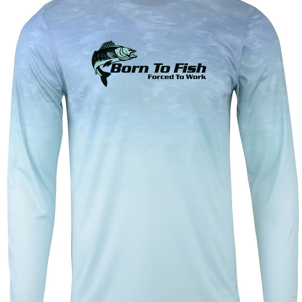 Born To Fish Montauk 229 Ocean Fade Microfiber Performance Long Sleeve T-Shirt