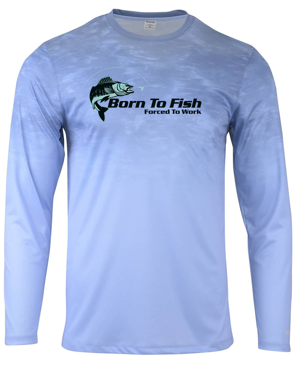 Born To Fish Montauk 229 Ocean Fade Microfiber Performance Long Sleeve T-Shirt