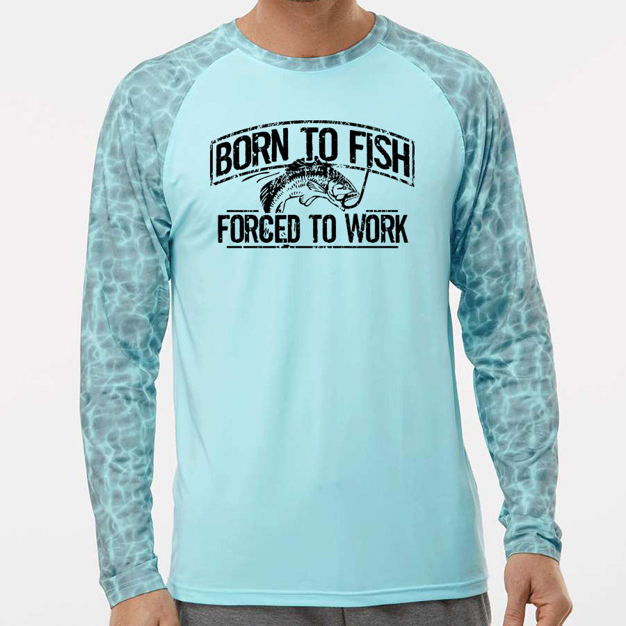 Born To Fish Panama 231 Microfiber Performance Water Camo Long Sleeve T-Shirt