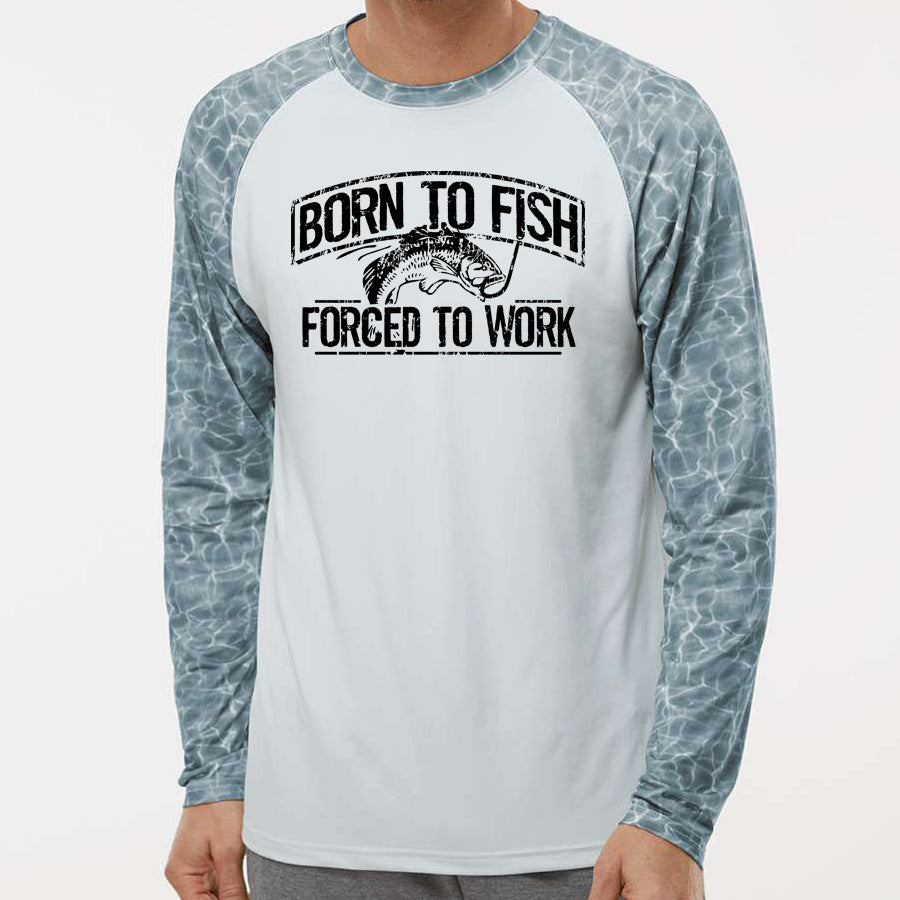 Born To Fish Panama 231 Microfiber Performance Water Camo Long Sleeve T-Shirt