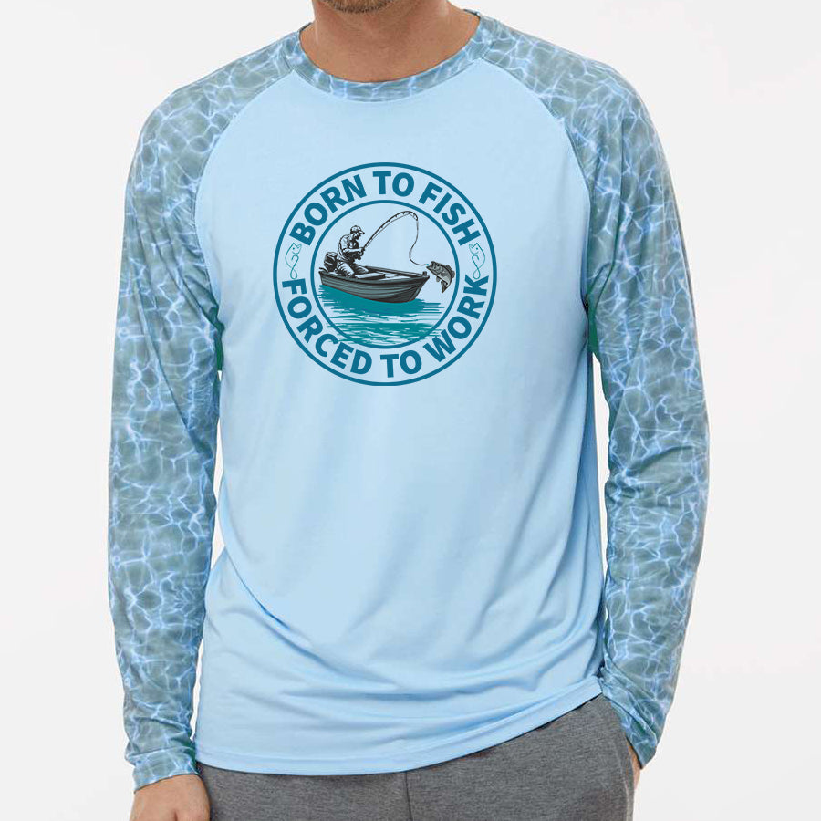 Born To Fish Panama 231 Microfiber Performance Water Camo Long Sleeve T-Shirt