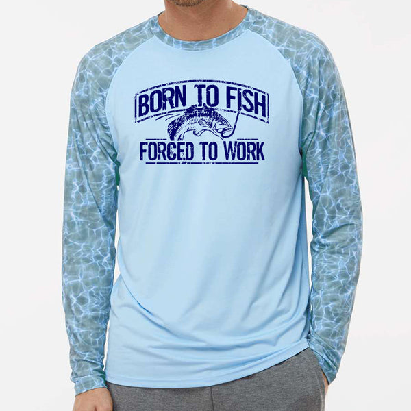 Born To Fish Panama 231 Microfiber Performance Water Camo Long Sleeve T-Shirt