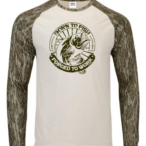 Born To Fish Mossy Oak 236 Microfiber Performance Camo Long Sleeve T-Shirt