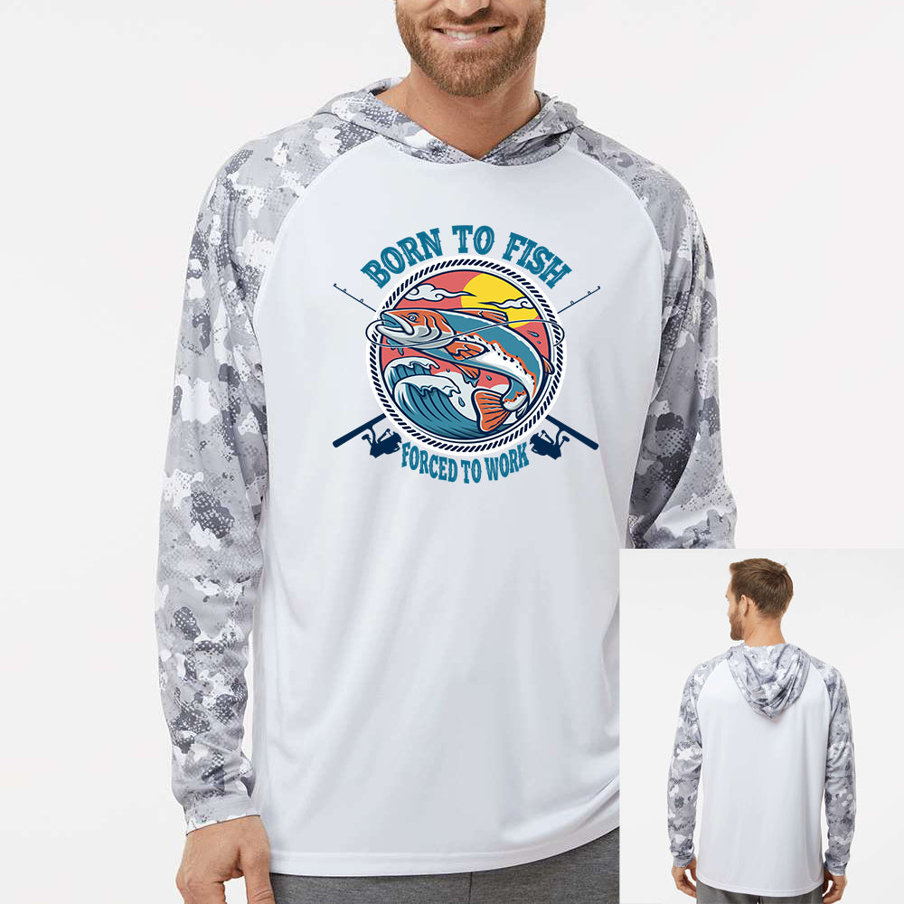 Born To Fish Tortuga 240 Extreme Performance Hooded Digi Camo Long Sleeve T-Shirt