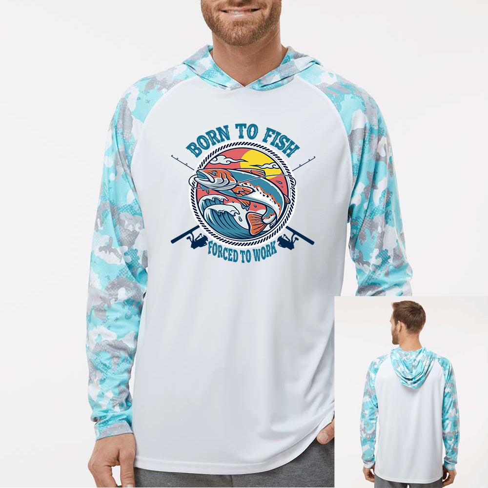 Born To Fish Tortuga 240 Extreme Performance Hooded Digi Camo Long Sleeve T-Shirt