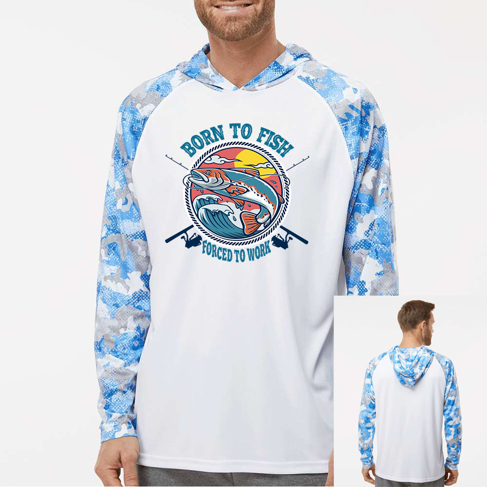 Born To Fish Tortuga 240 Extreme Performance Hooded Digi Camo Long Sleeve T-Shirt