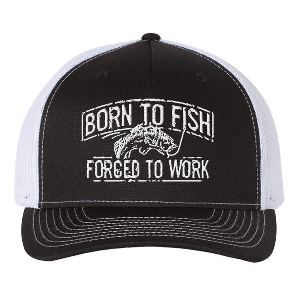 Born To Fish Structured Hat Mid-Profile with Mesh Snapback Adjustable Trucker Cap