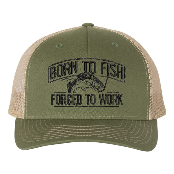 Born To Fish 112FP Structured Hat Mid-Profile Snapback Adjustable Trucker Cap