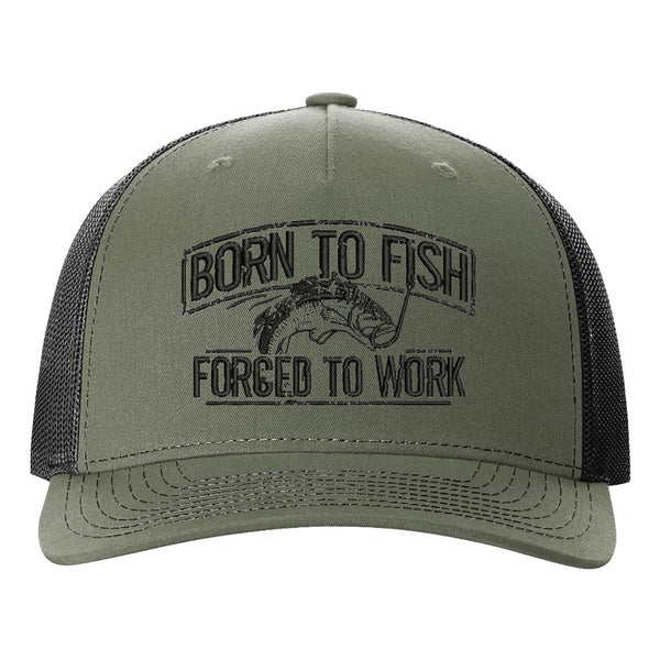 Born To Fish Structured Hat Mid-Profile with Mesh Snapback Adjustable Trucker Cap