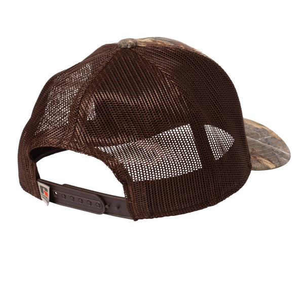 Born To Fish RU900 Leather Patch Camo Mid Profile Snapback Adjustable Trucker Cap