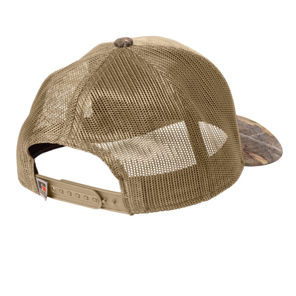 Born To Fish RU900 Leather Patch Camo Mid Profile Snapback Adjustable Trucker Cap