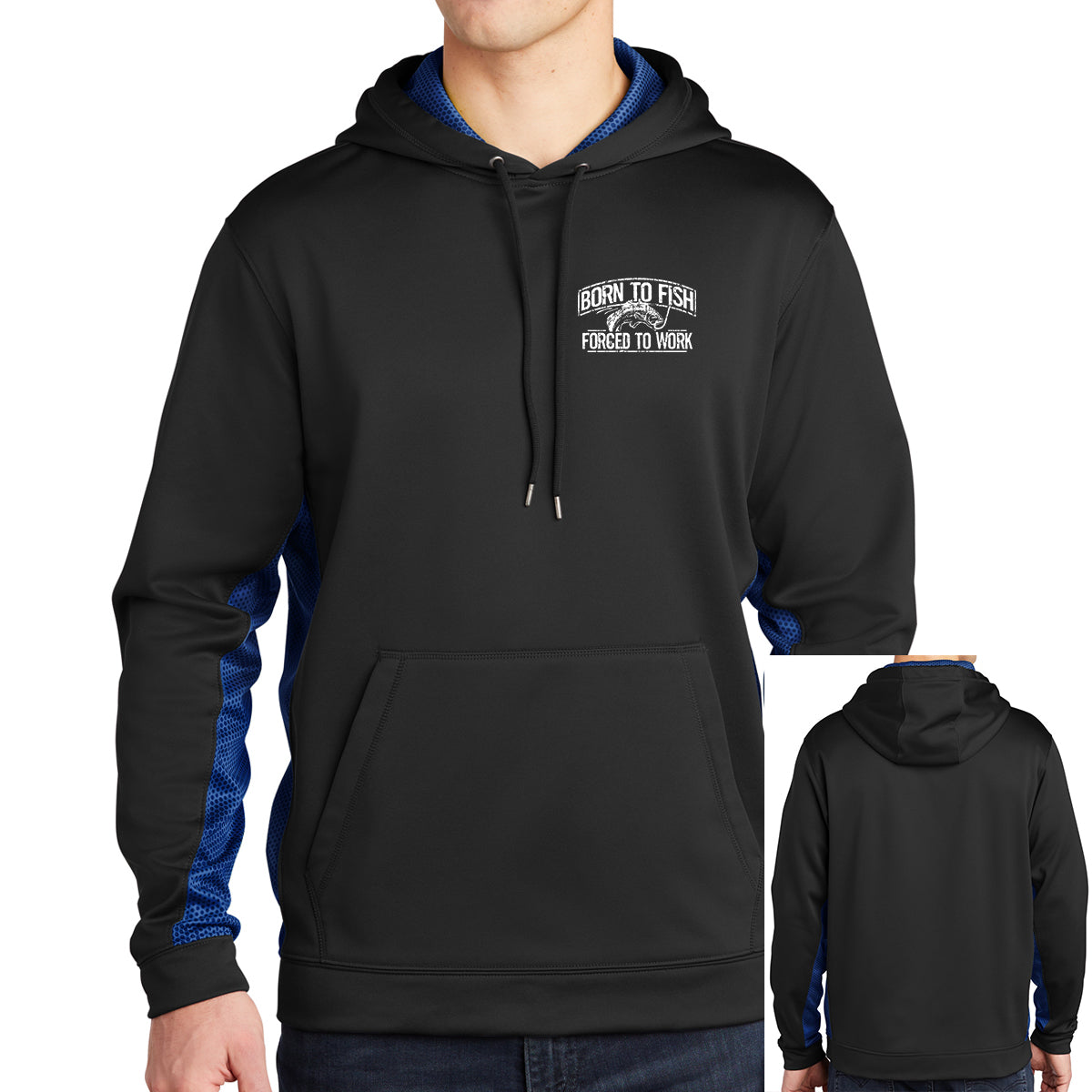 Born To Fish ST239 Sport-Wick CamoHex Fleece Performance Hooded Sweatshirt