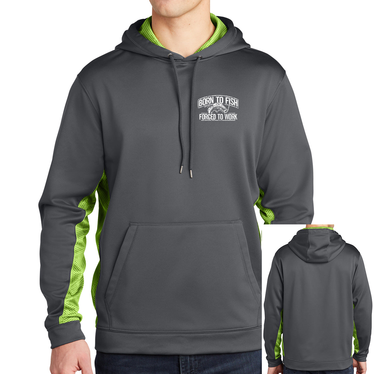 Born To Fish ST239 Sport-Wick CamoHex Fleece Performance Hooded Sweatshirt