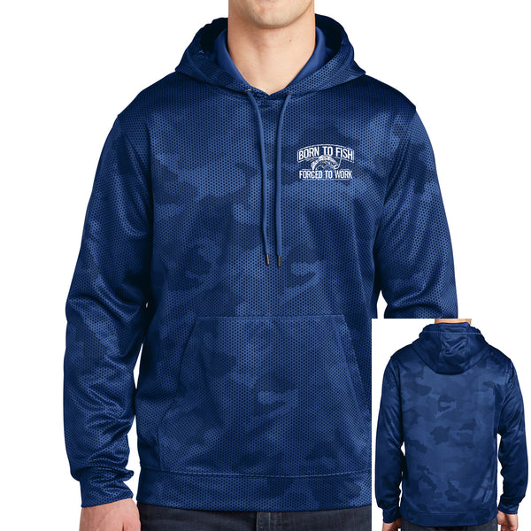 Born To Fish ST240 Sport-Wick Full CamoHex Fleece Performance Hooded Sweatshirt