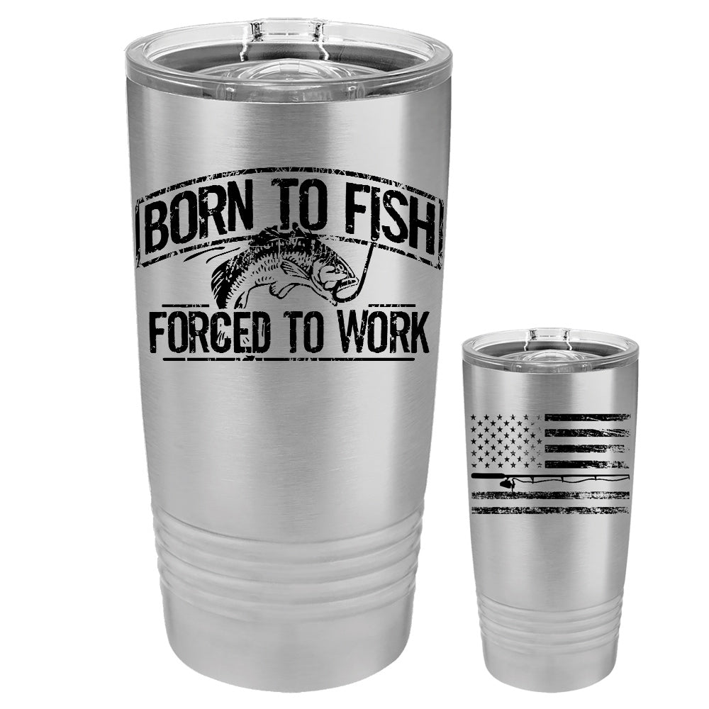 Born To Fish 20 Oz Double-Wall Vacuum Insulated Stainless Steel Tumbler