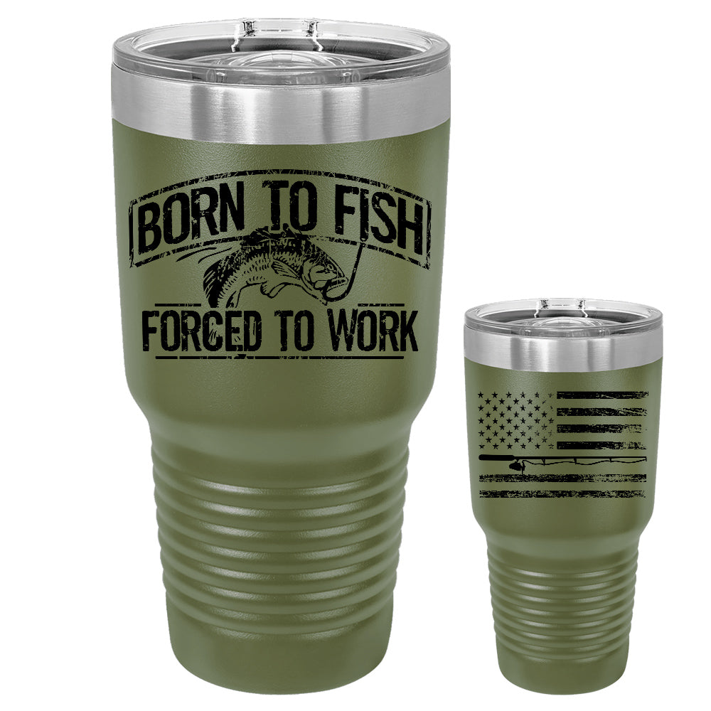 Born To Fish 30 Oz Double-Wall Vacuum Insulated Stainless Steel Tumbler